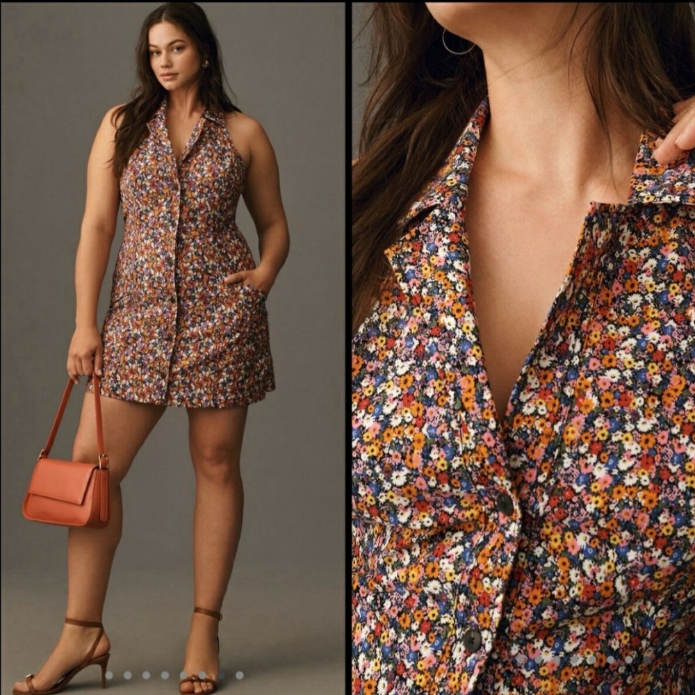 Maeve Amelia Stretch Floral Shirt Dress Size 1X